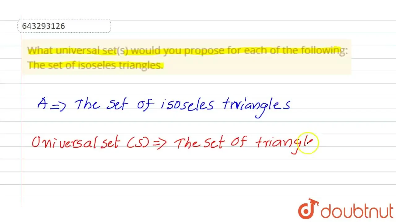 [Malayalam] What universal set(s) would you propose for each of the fo