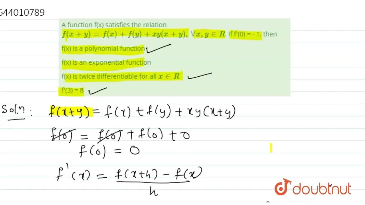 a-function-f-x-satisfies-the-relation-f-x-y-f-x-f-y-xy-x-y