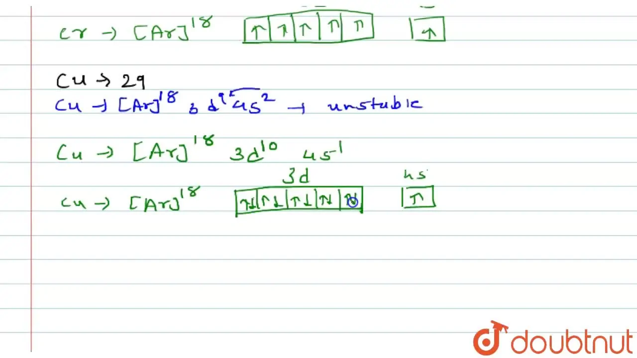 [Gujrati] Write electron configuration of chromium and copper give