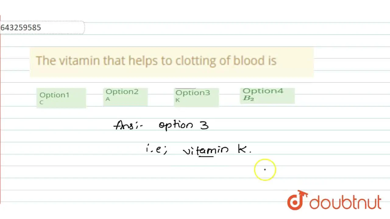 [Kannada] The vitamin that helps to clotting of blood is