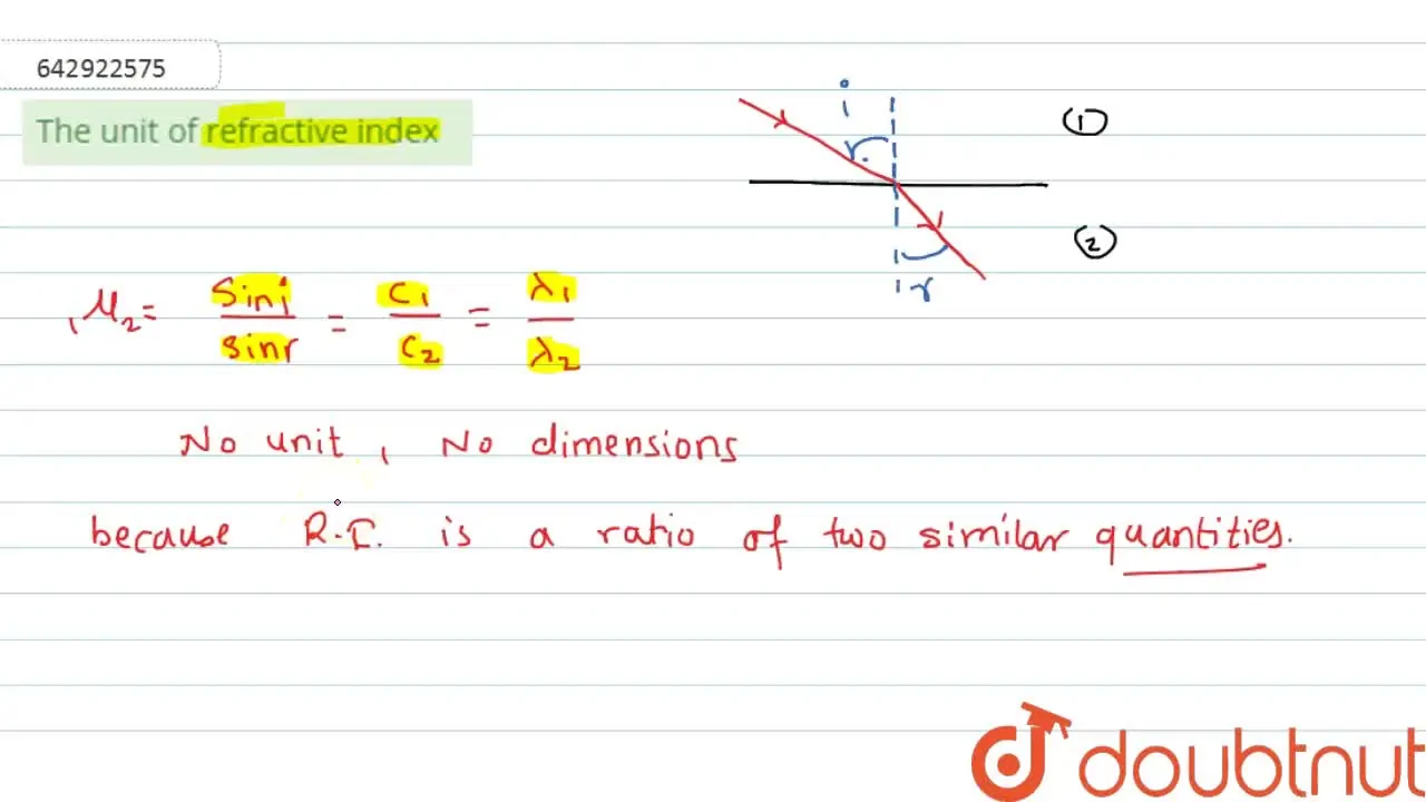 [Marathi] The unit of refractive index