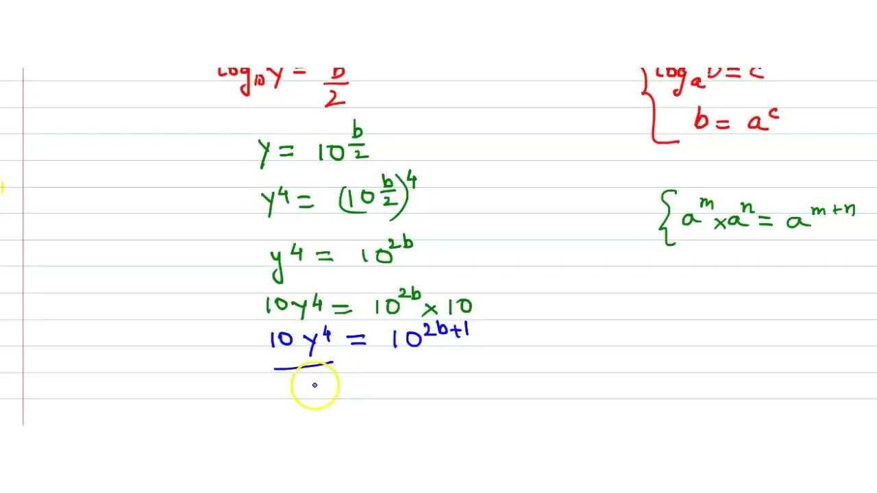 Given Log 10 X 2a And Log 10 Y b 2 Write 10 2b 1 I given-log-10-x-2a-and-log-10-y-b-2-write-10-2b-1-i