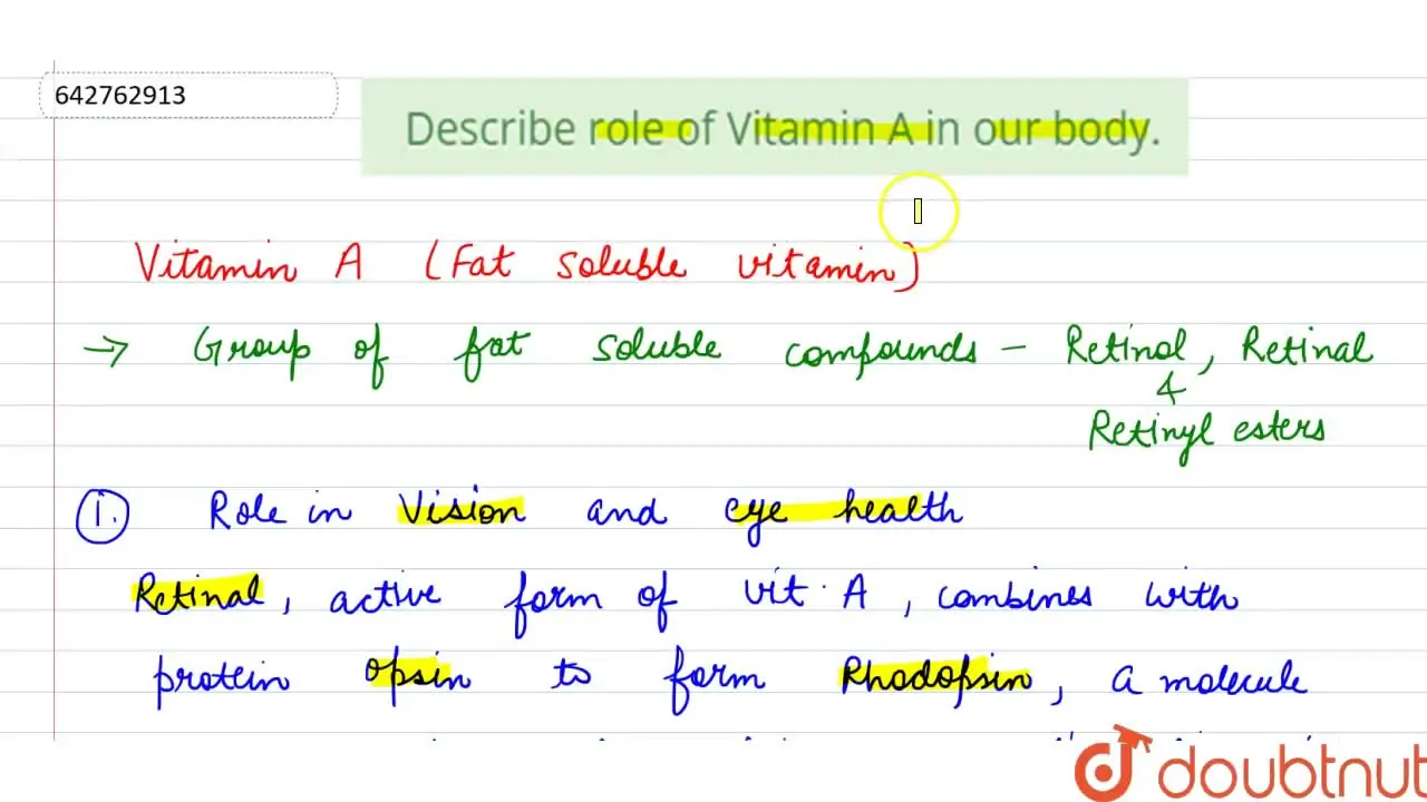 [Punjabi] Describe role of Vitamin A in our body.