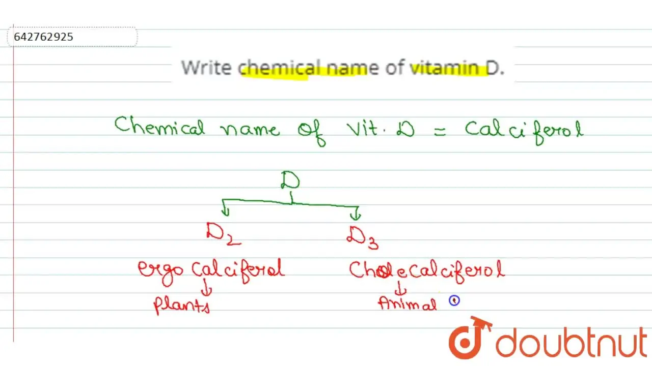 [Punjabi] Write chemical name of vitamin D.