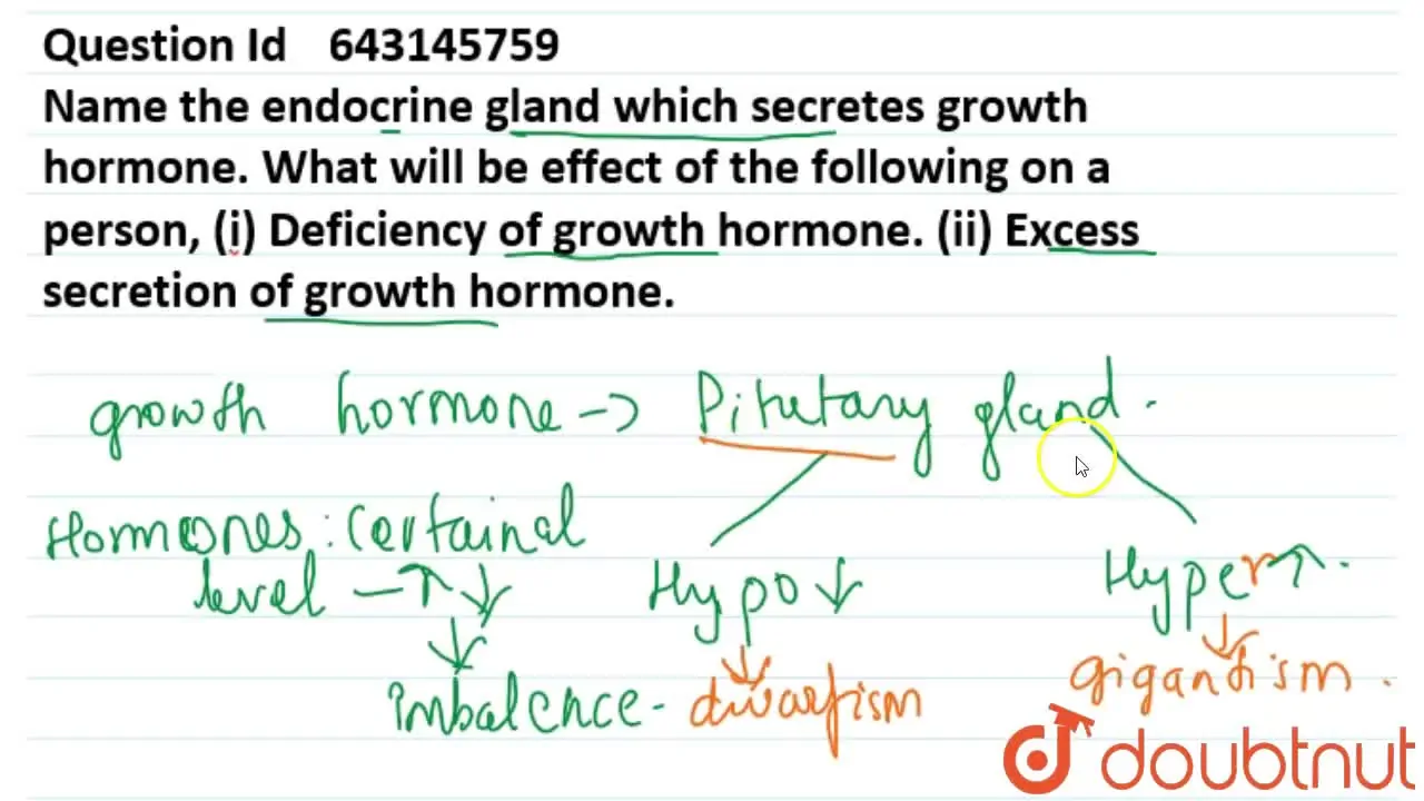[Kannada Solution] Name the endocrine gland which secretes growth horm