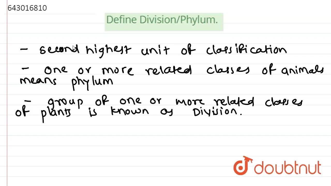 [Marathi Solution] Define Division/Phylum.