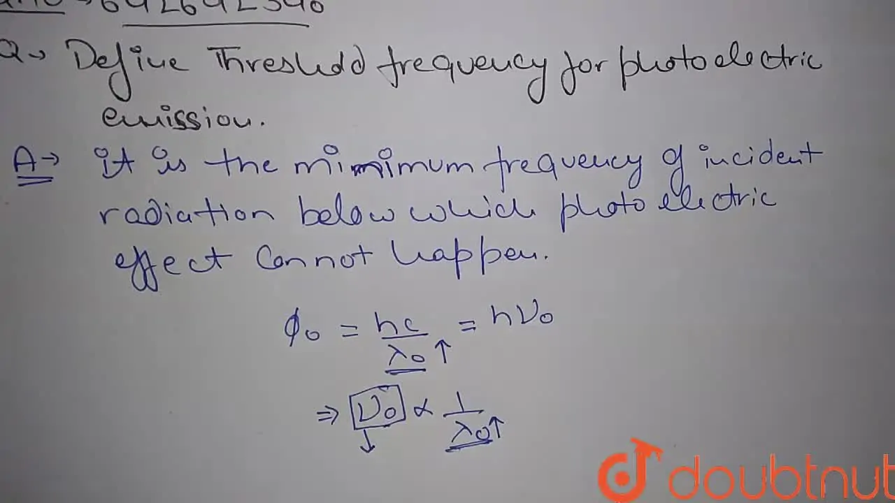 [Punjabi] Define threshold frequency for photoelectric emission.
