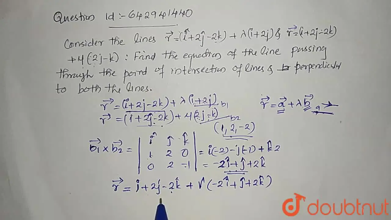 [Malayalam] Consider the lines barr=(i+2j2k)+lambda(i+2j) and barr=