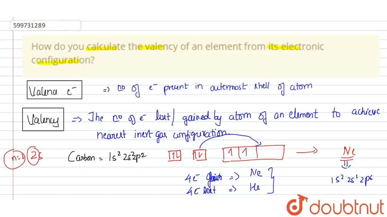 Kannada How Do You Calculate The Valency Of An Element From Its Elec