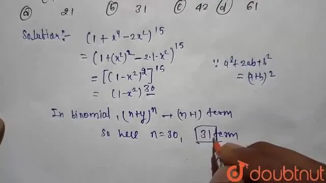 The number of dissimilar terms in the expansion of (1 +x^(4)-2x^(2))^(