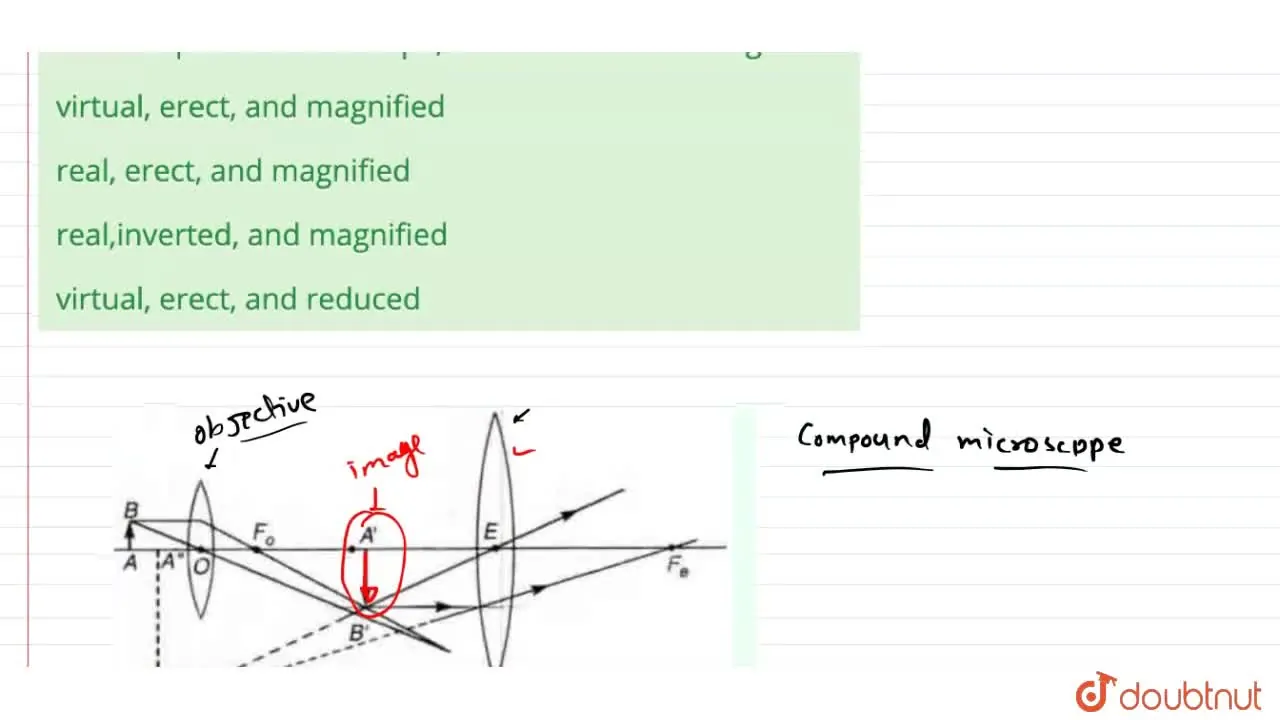 In a compound microscope, the intermediate image is