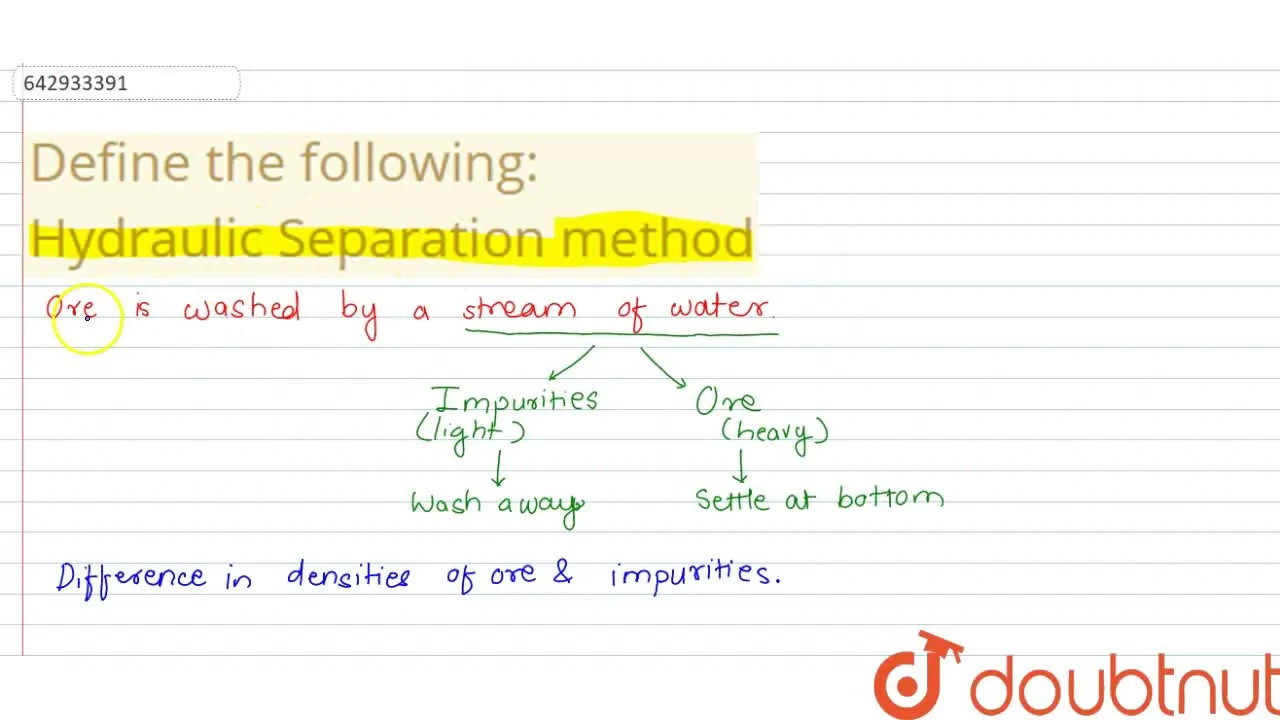 [Marathi] Define the following Hydraulic Separation method