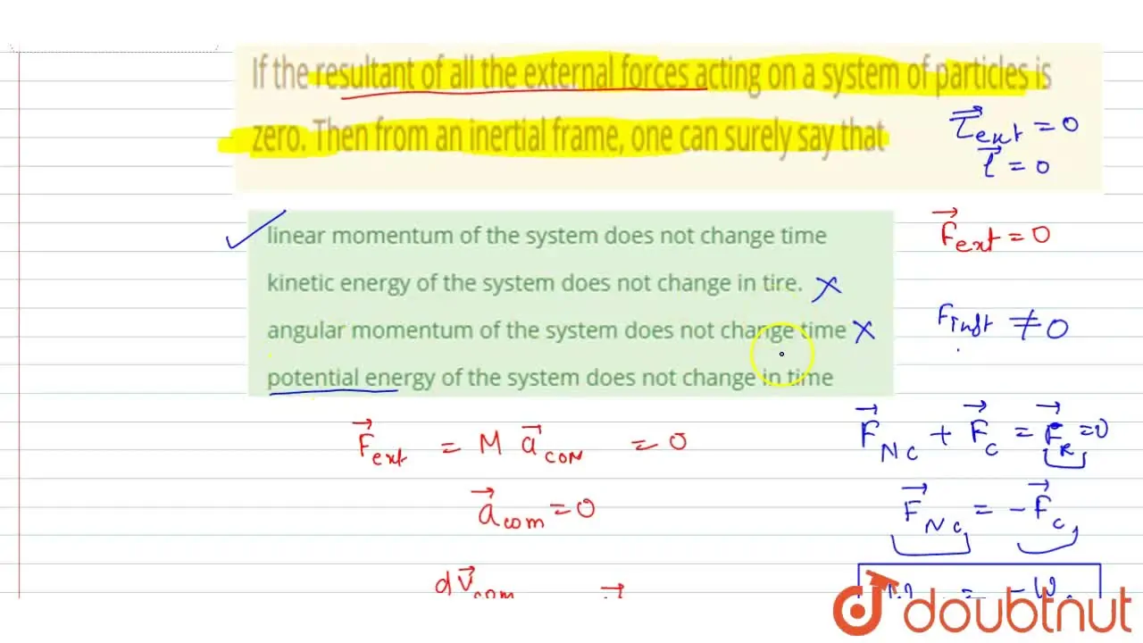 angular momentum of the system does not change time