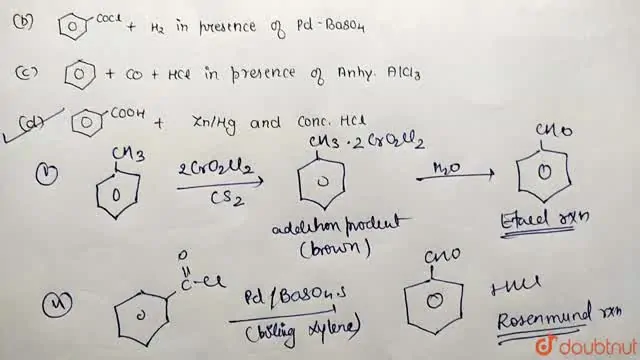 Reaction By Which Benzaldehyde Cannot Be Prepared Is