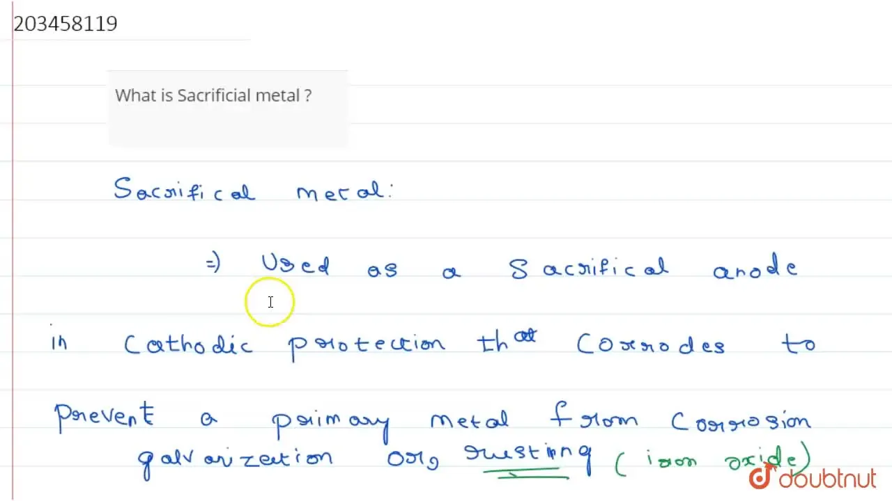 [Tamil] What is Sacrificial metal