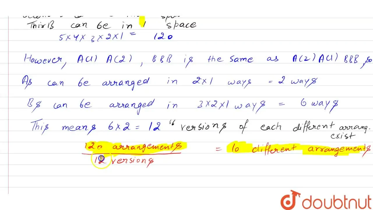 Find The Number Of Ways In Which 5A^(prime)s And 6B ' S Can Be Arrange