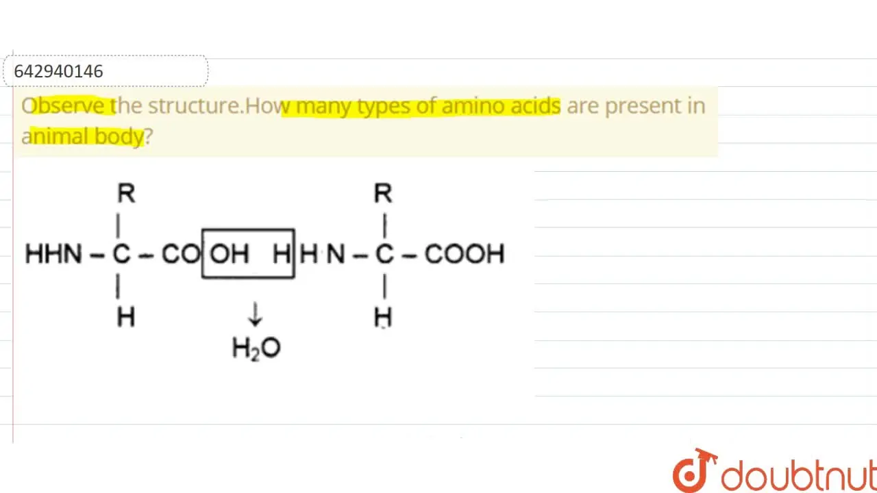 [Malayalam Solution] Observe the structure.How many types of amino aci