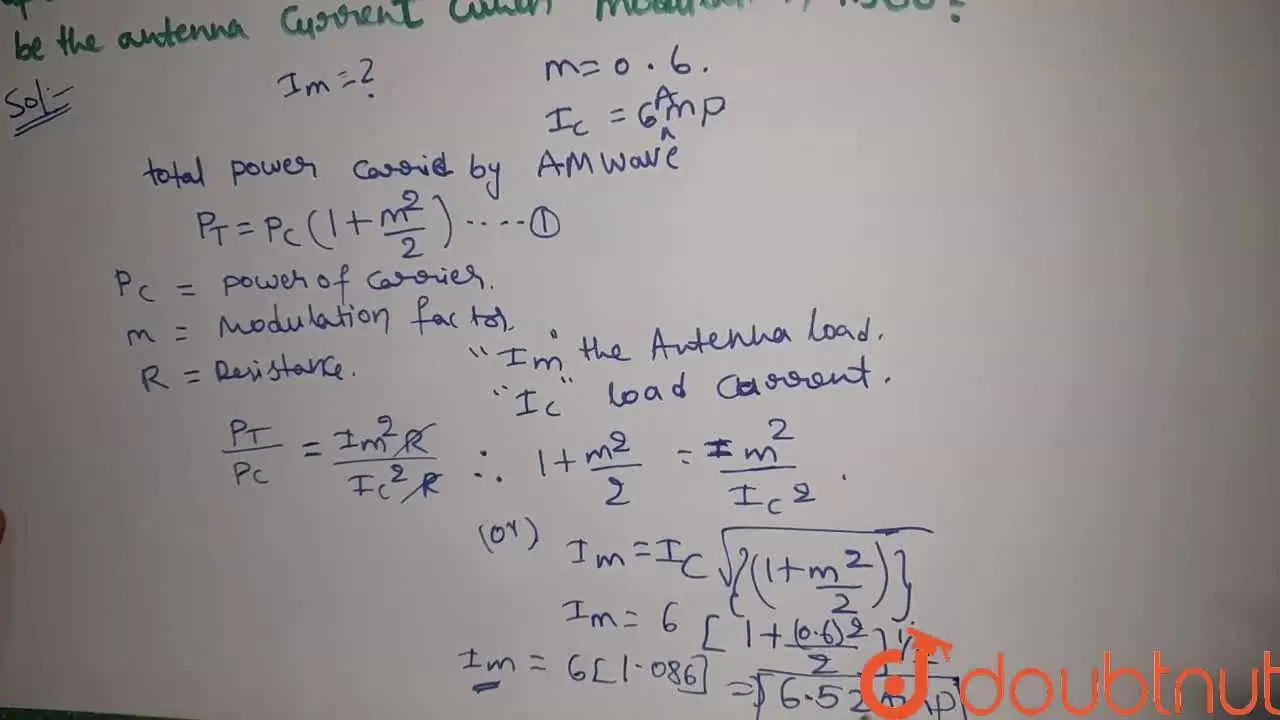 [Telugu] The load current in the transmitting antenna of an unmodulate
