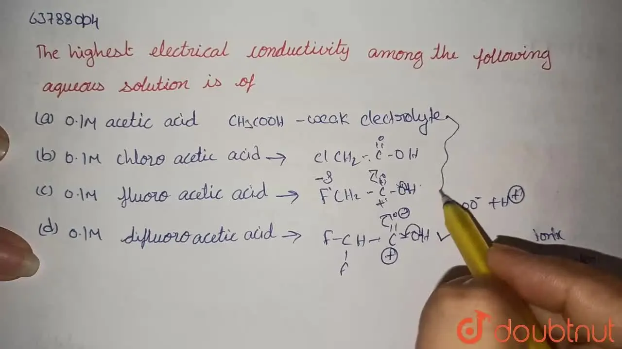 [Telugu] The highest electrical conductivity among the following aqueo