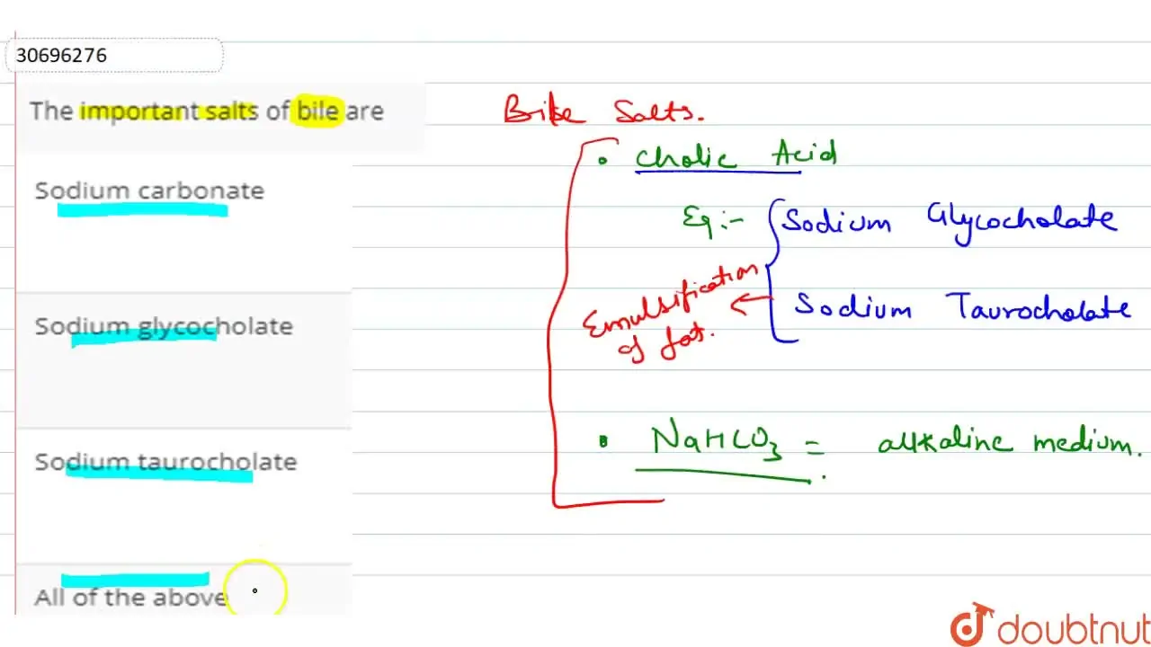 The important salts of bile are