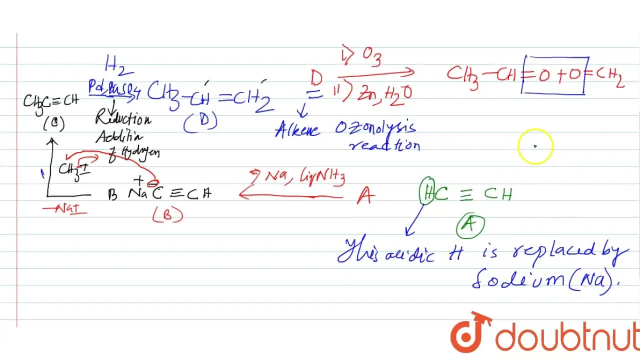 [Bengali] Identify A. B, C And D In The Following Reaction Sequence.