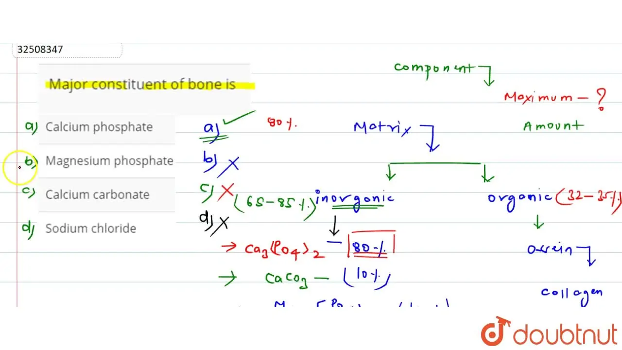 Major constituent of bone is