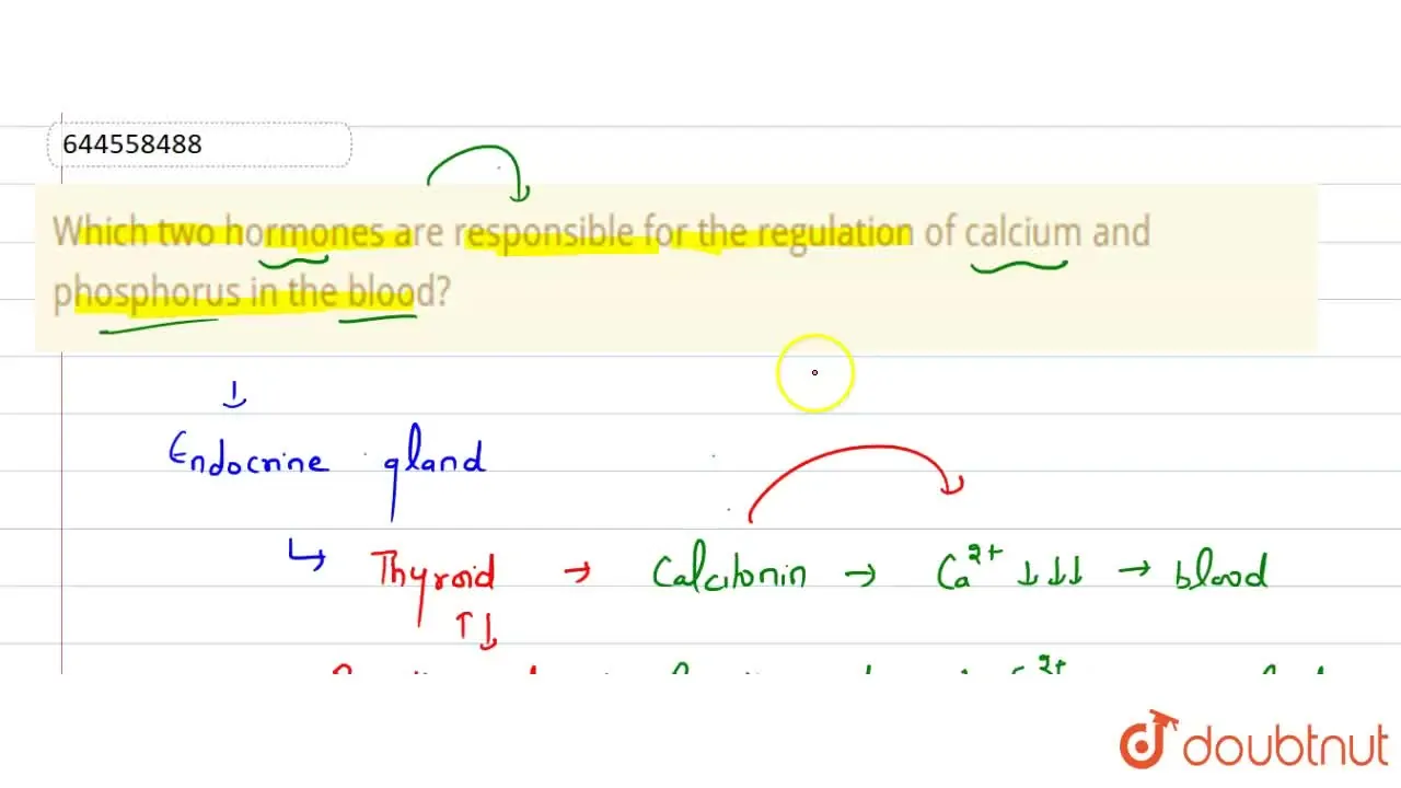 Which two hormones are responsible for the regulation of calcium and p
