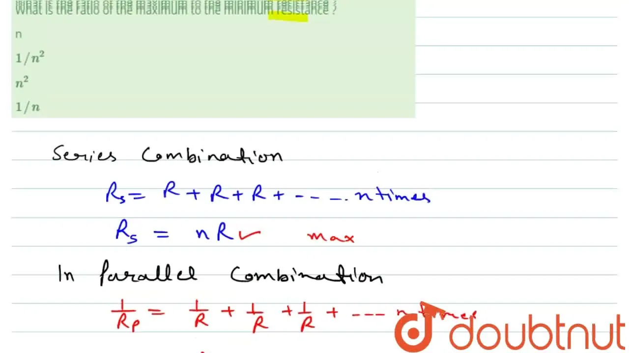 [Malayalam] n equal resistors are first connected in series and then c