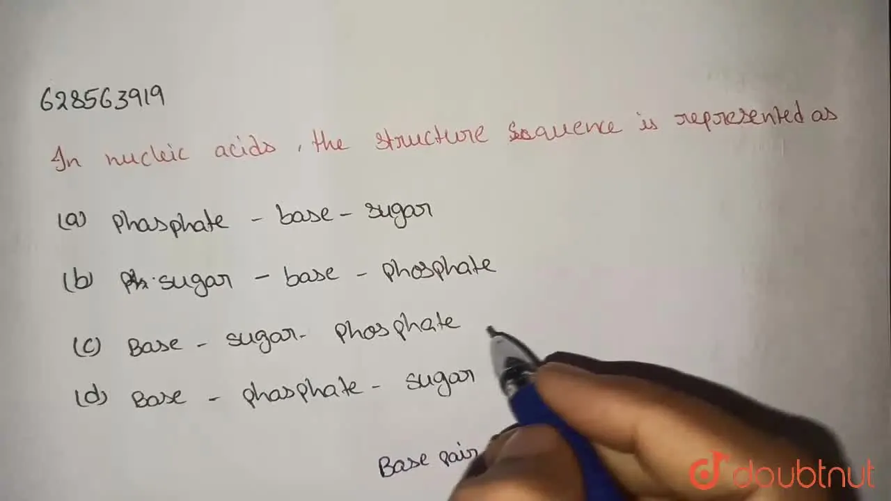[Telugu] In nucleic acids, the sequence is represented as