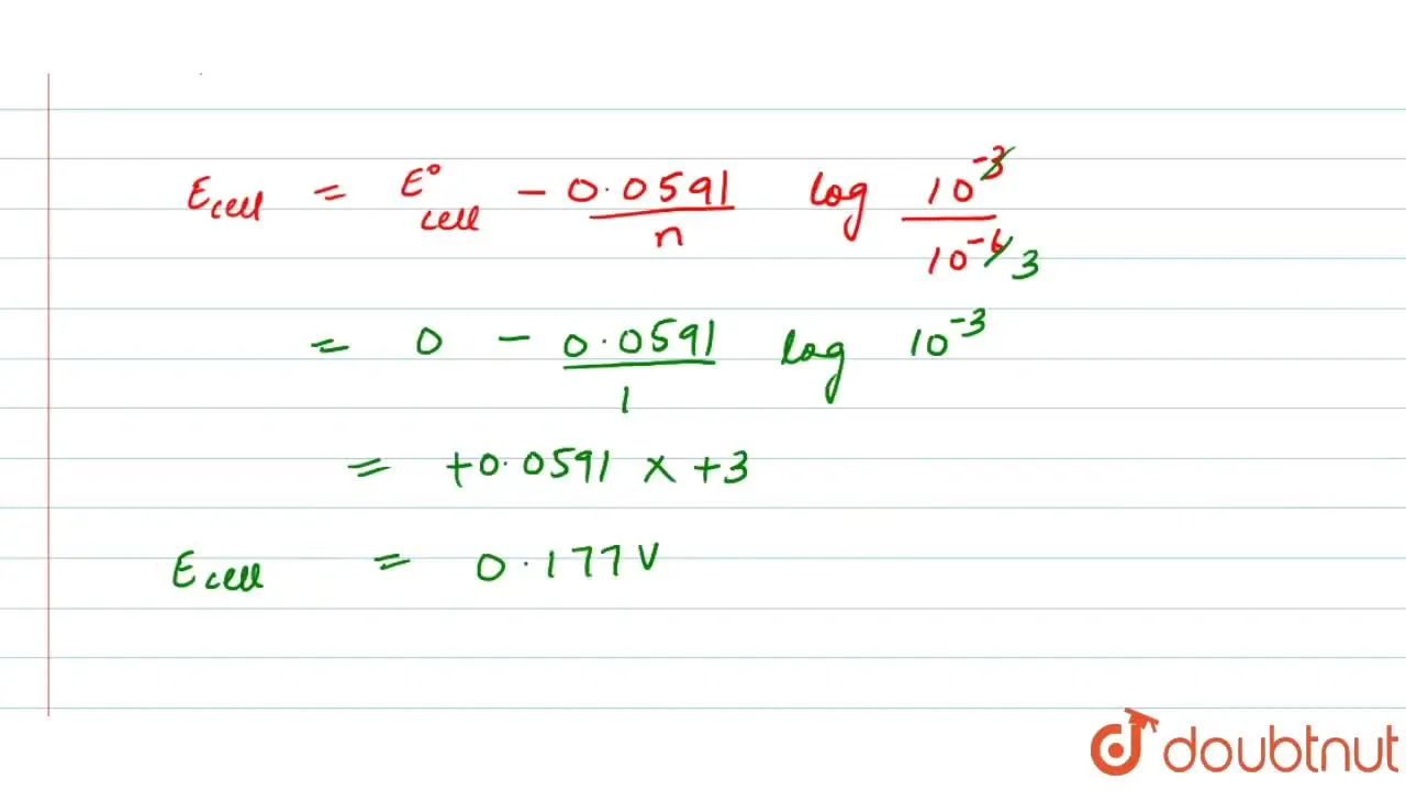 If hydrogen electrodes dipped in two solutions of pH=3 and pH=6 are co