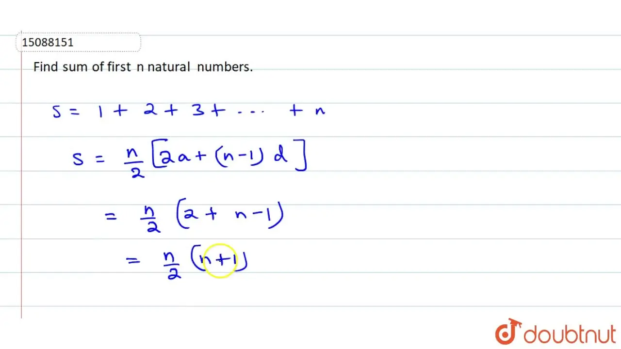 Find Sum Of First N Natural Numbers 7838