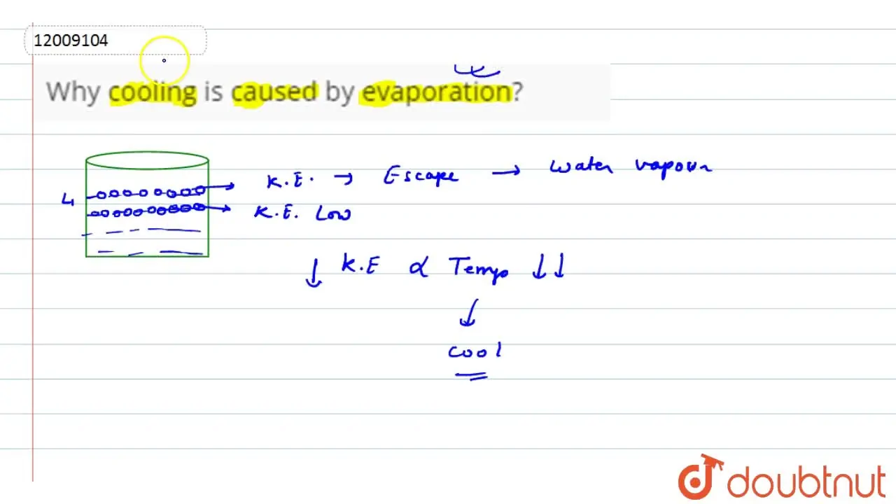 Why cooling is caused by evaporation?