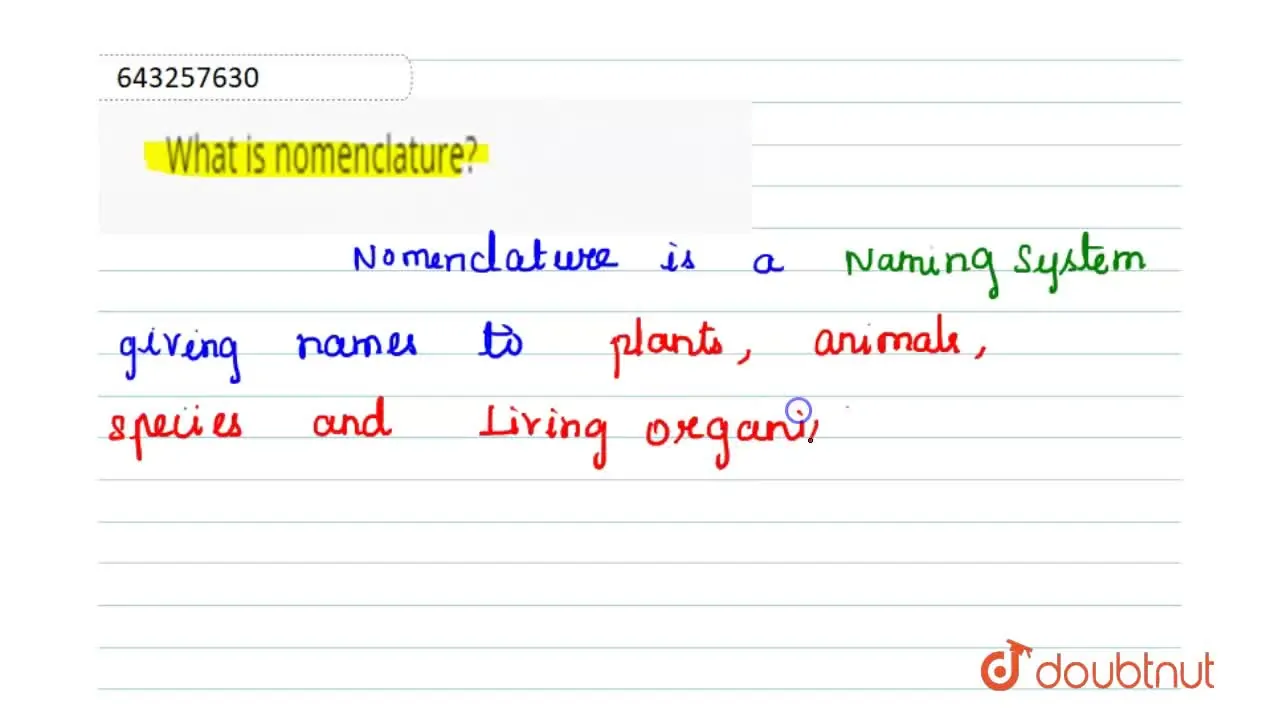 Tamil Solution What Is Nomenclature