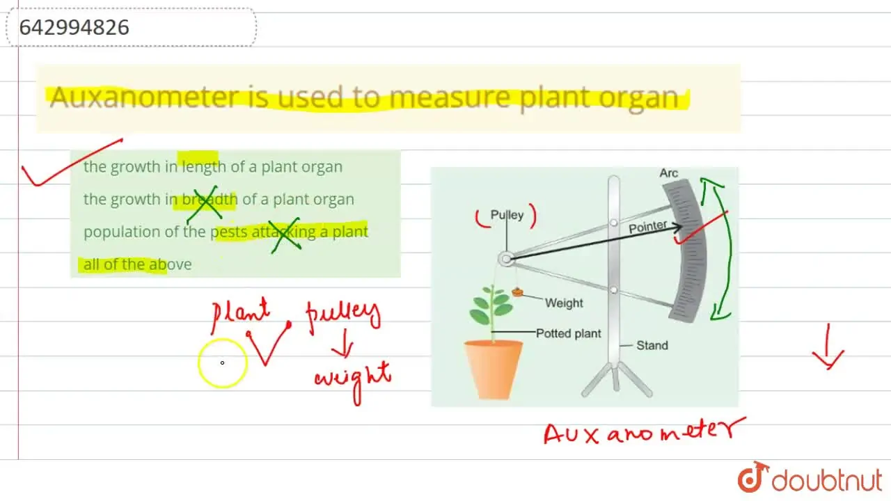 Auxanometer is used to measure