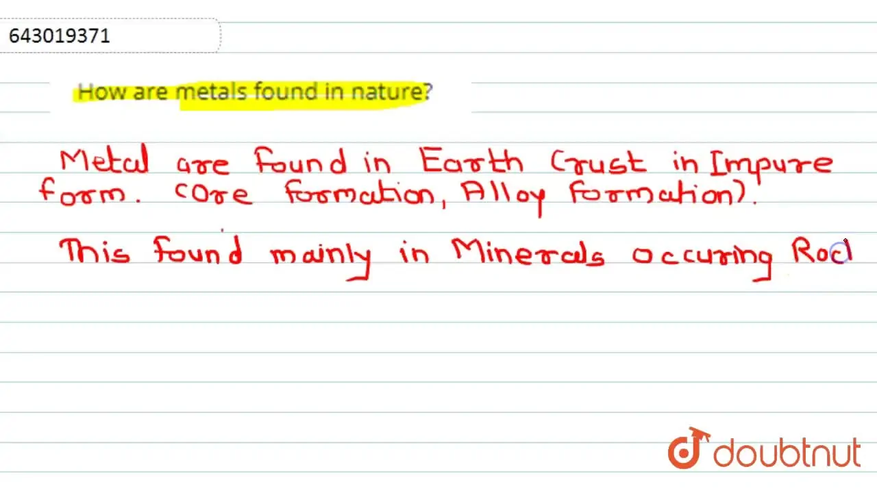 [Marathi] How are metals found in nature?