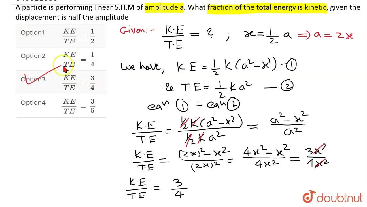 [Marathi] A particle is performing linear S.H.M of amplitude a. What f