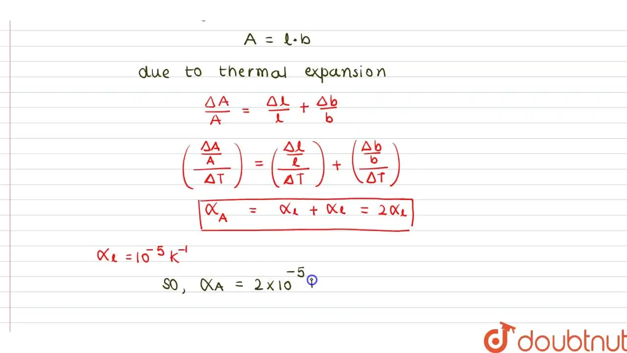 [Gujrati] Show that the coefficient of area expansions, (DeltaA//A)//D