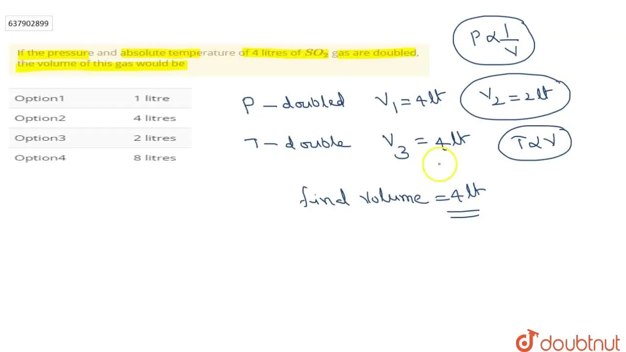 [Telugu] If the pressure and absolute temperature of 4 litres of SO2 g