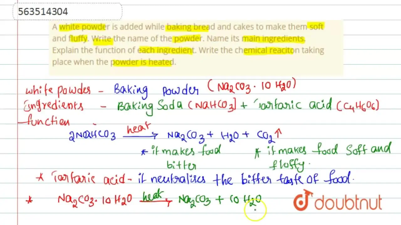 [Kannada] A white powder is added while baking bread and cakes to make