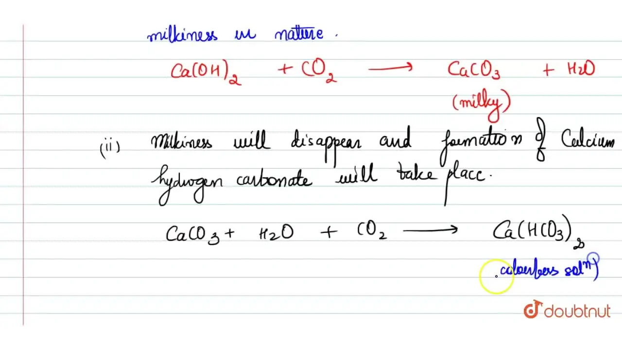 What happens when CO(2)(g) is bubbled through lime water (i) in sm