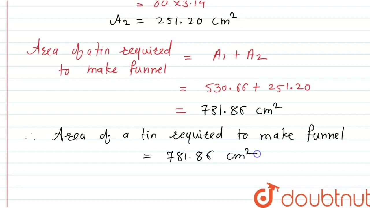 [Marathi] An oil funnel of tin sheet consists of a cylindrical portion