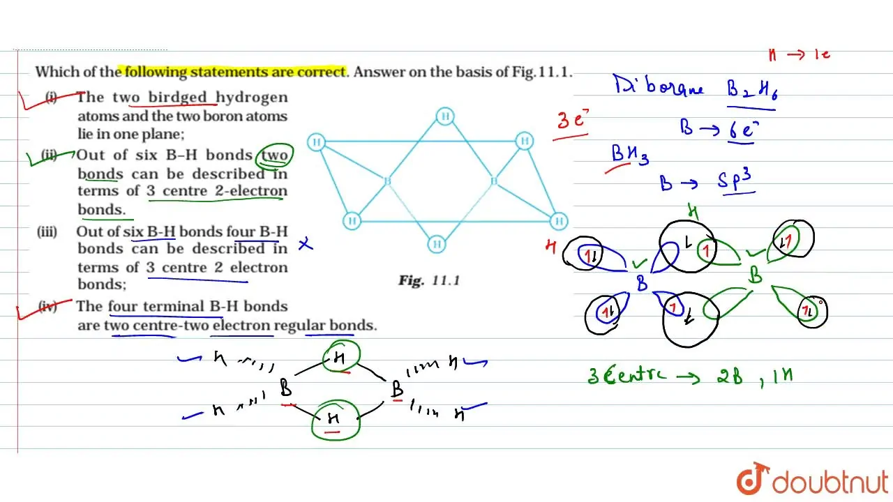 Out Of Six B-H Bonds Four B-H Bonds Can Be Described In Terms Of 3 Cen