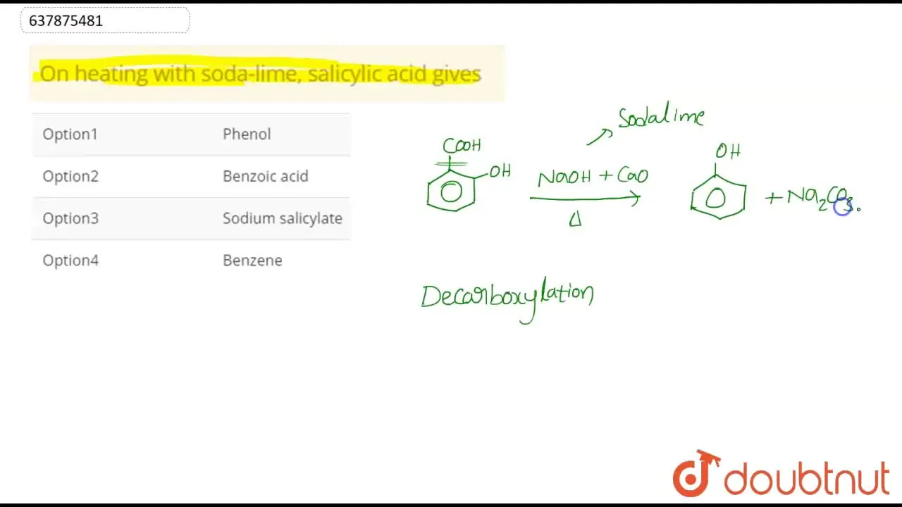 [Telugu] On heating with sodalime, salicylic acid gives