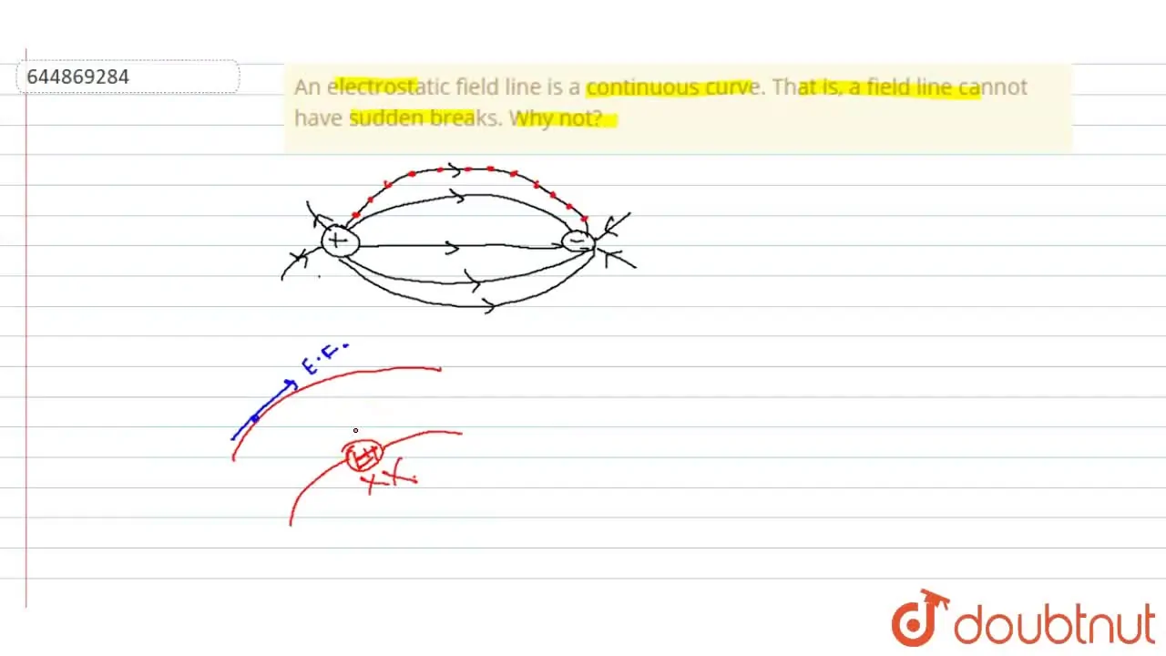 [Punjabi] An electrostatic field line is a continuous curve. That is,