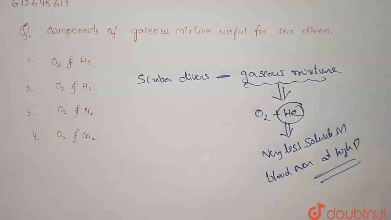 [Telugu] Components of gaseous mixture useful for sea divers