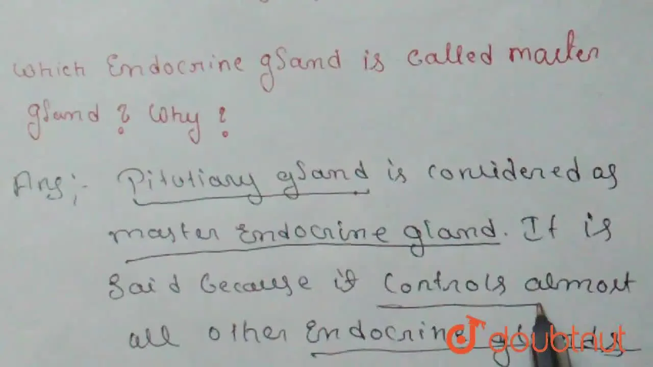 [Kannada Solution] Which endocrine gland is called master gland? Why?