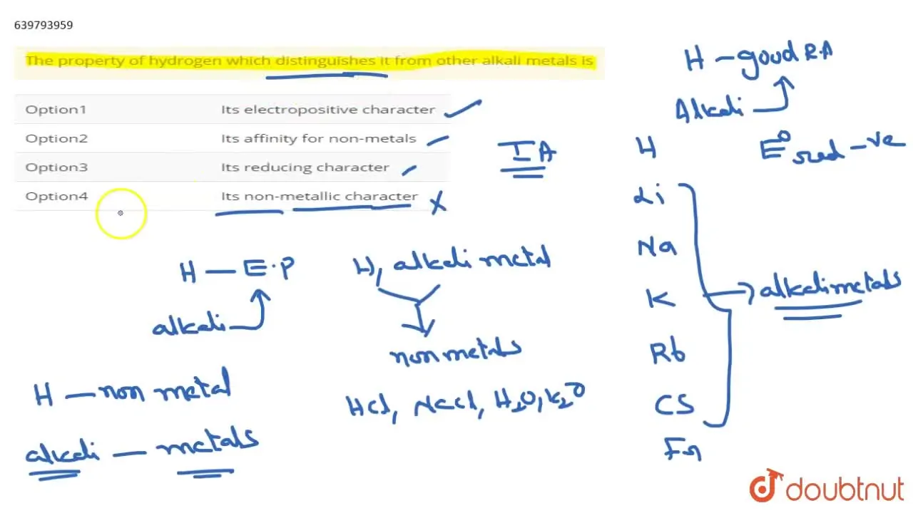 [Telugu] The property of hydrogen which distinguishes it from other al