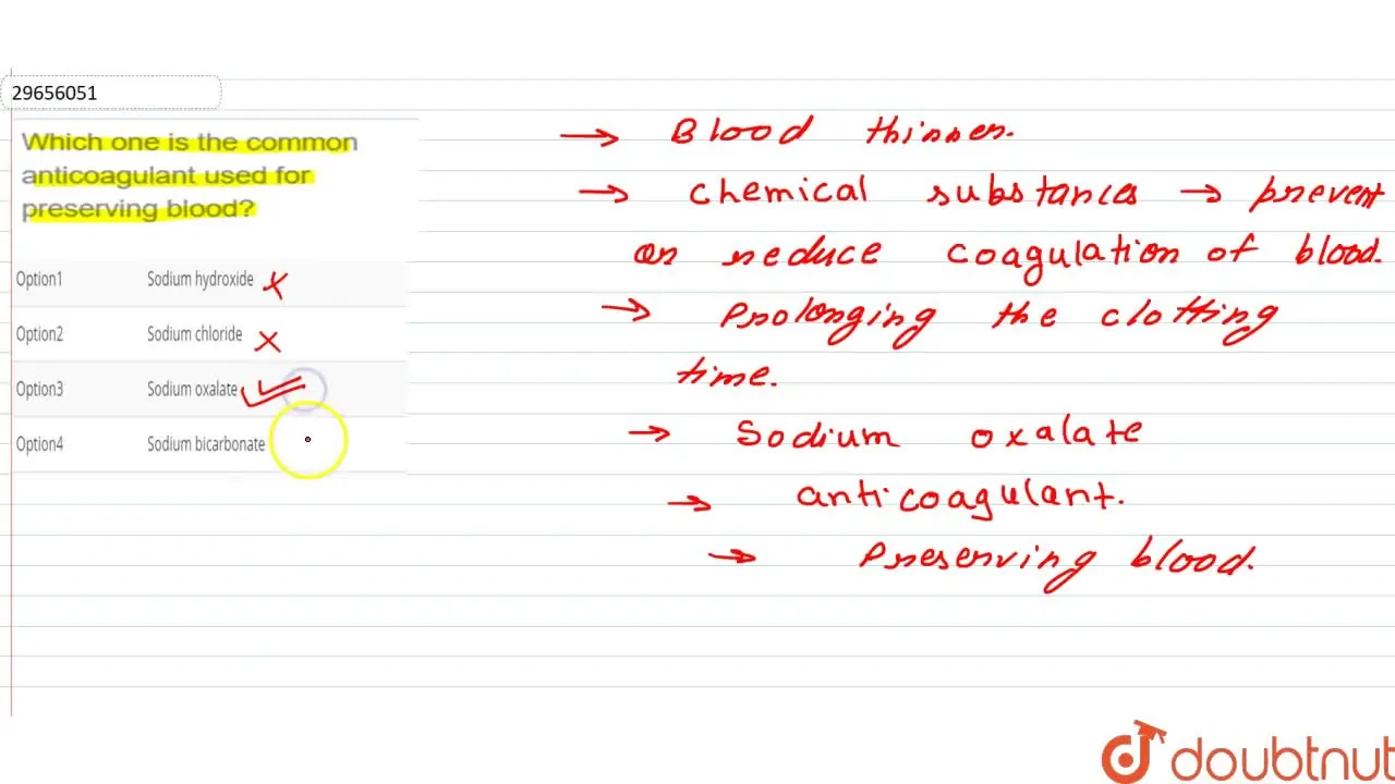 Which one is the common anticoagulant used for preserving blood?