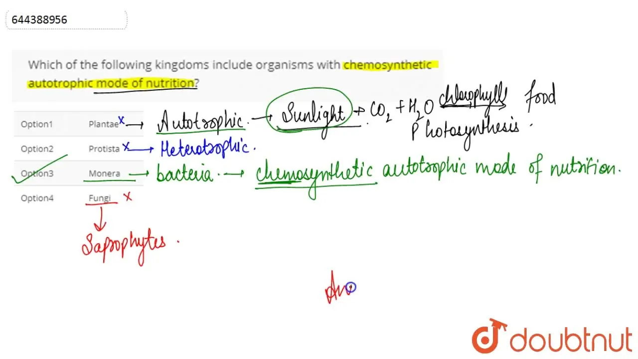 Which of the following kingdoms include organisms with chemosynthetic  autotrophic mode of nutrition?