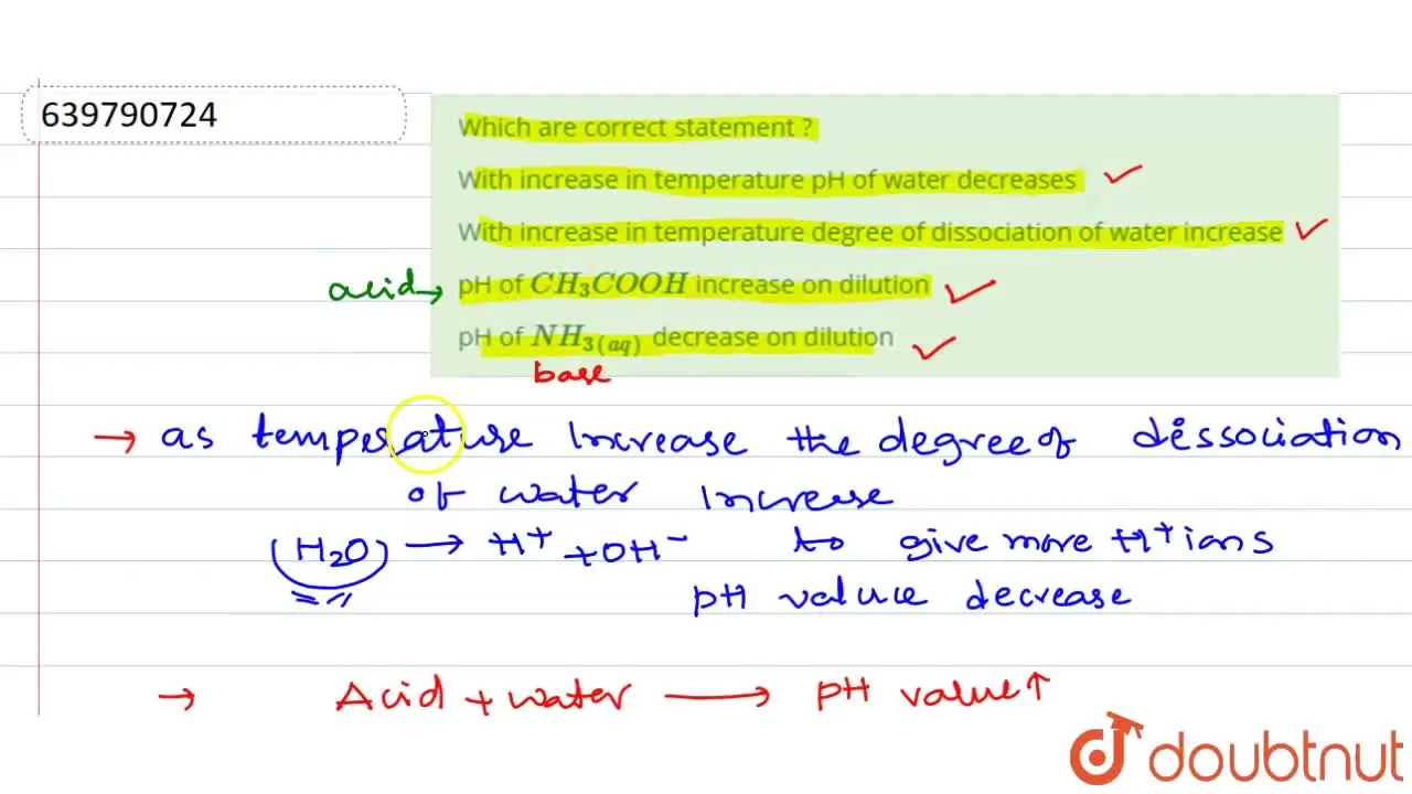 [Telugu] pH of CH3 COOH increase on dilution